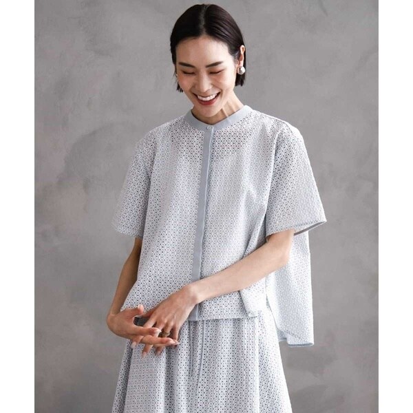 ミッシェルクラン（MICHEL ）/[小さいサイズ]エンブロイダリーレースブラウス(セットアップ対応)