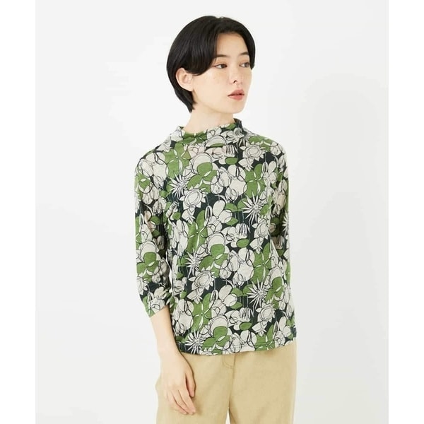 ジャンニ・ロ・ジュディチェ（GIANNI LO GIUDICE）/リネン天竺ラインフラワープリントプルオーバー