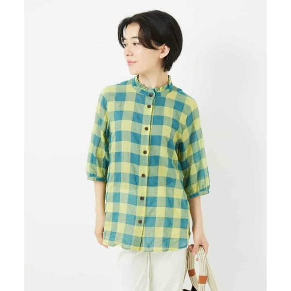 ジャンニ・ロ・ジュディチェ（GIANNI LO GIUDICE）/シャーリングチェックシャツブラウス