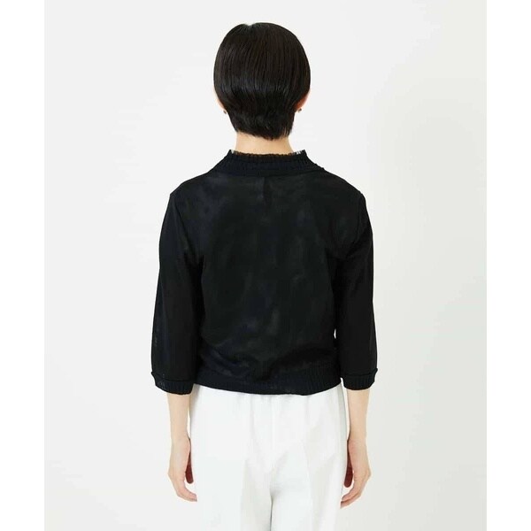 美品 ヒロコビス フロントフリル チュールボレロカーディガン 11 セール チュールフリルニットカーディガン ⁄洗える （カーディガン