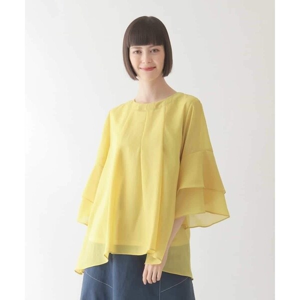 ヒロコビス（hirokobis）/【小さいサイズ/洗濯機で洗える】タックフレアエアリーブラウス
