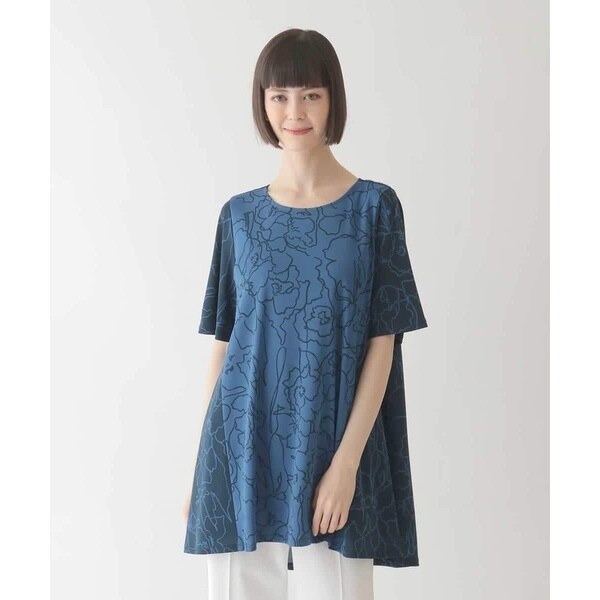 ヒロコビス（hirokobis）/【小さいサイズ】カトレア柄バイカラーデザインチュニック