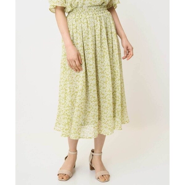 MK ミッシェルクラン（MK MICHEL  ）/【小さいサイズ】総柄シフォンフレアスカート/丈の長さが選べる/セットアップ対応/洗える 小さいサイズ】総柄シフォンフレアスカート/丈の長さが選べる