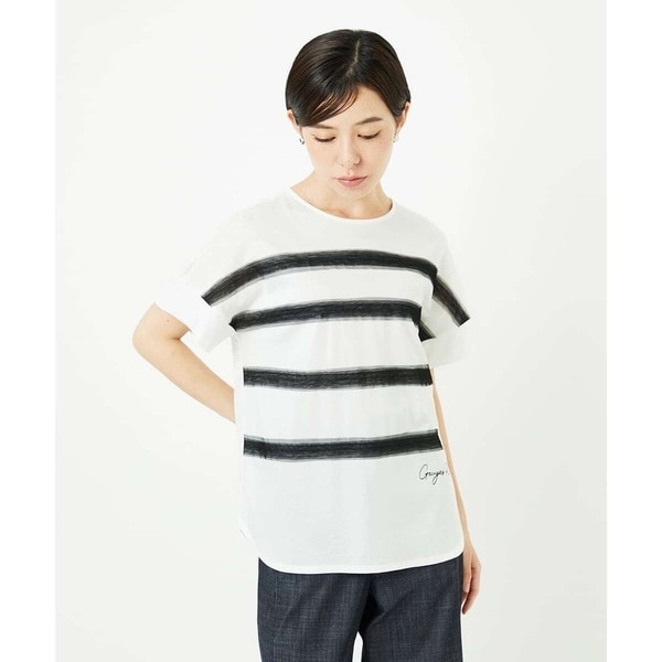 ジョルジュ・レッシュ（ES RECH）/[接触冷感]スーパークールチュールボーダーカットソー