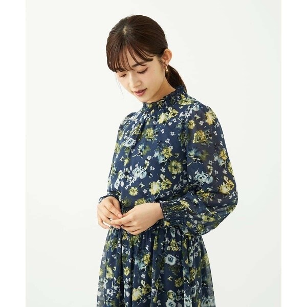 MK ミッシェルクラン（MK MICHEL KLEIN ）/【小さいサイズ】クラシックフラワープリント シフォンブラウス/洗濯機で洗える_2