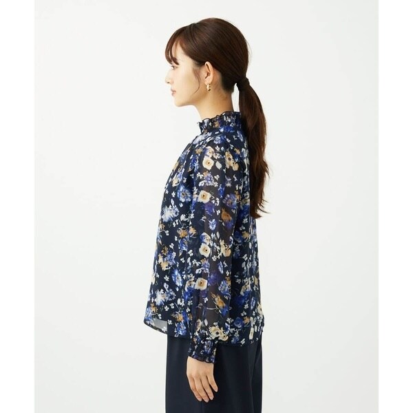 MK ミッシェルクラン（MK MICHEL KLEIN ）/【小さいサイズ】クラシックフラワープリント シフォンブラウス/洗濯機で洗える_10
