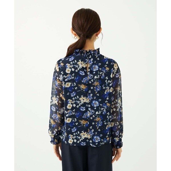 MK ミッシェルクラン（MK MICHEL KLEIN ）/【小さいサイズ】クラシックフラワープリント シフォンブラウス/洗濯機で洗える_11