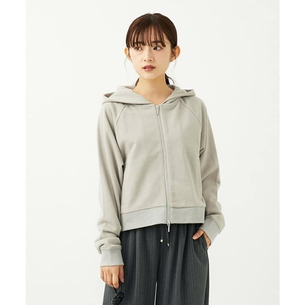 MK ミッシェルクラン（MK MICHEL  ）/【小さいサイズ】ラメ裏毛スウェットダブルジップパーカー/洗濯機で洗える