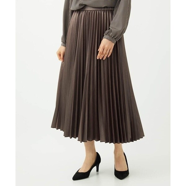 MK ミッシェルクラン（MK MICHEL  ）/【小さいサイズ】レザー調ランダムプリーツスカート/洗える