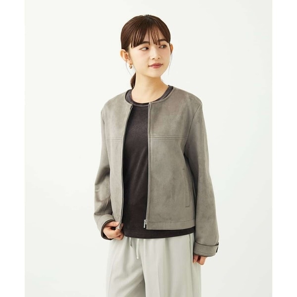 MK ミッシェルクラン（MK MICHEL  ）/【小さいサイズ】フェイクスウェードショートブルゾン/洗える