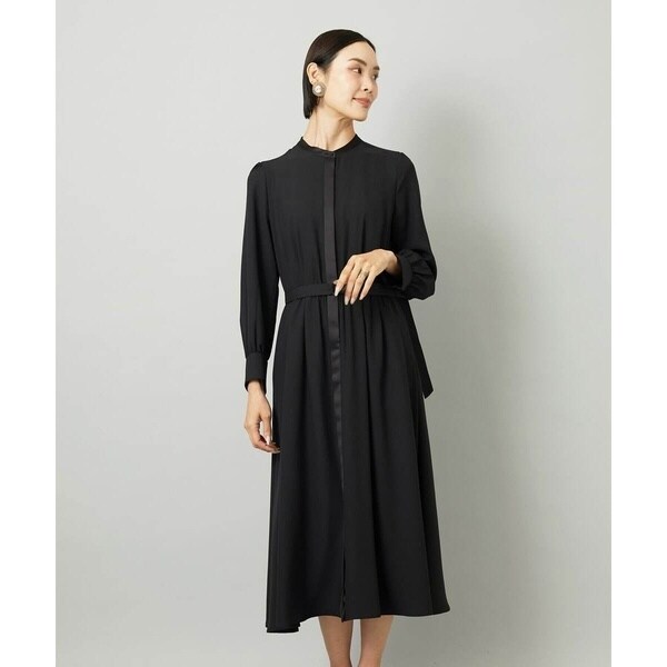 ミッシェルクラン（MICHEL KLEIN）/[小さいサイズ]ノーカラーフレアーワンピース_3