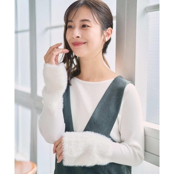 MK ミッシェルクラン（MK MICHEL  ）/【小さいサイズ】フェザー切替えコンパクトリブニット/洗える