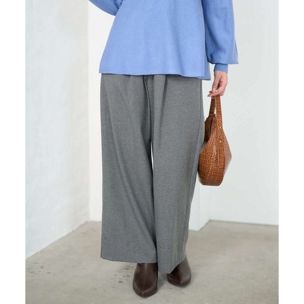 MK ミッシェルクラン（MK MICHEL  ）/【小さいサイズ】裏起毛ワイドストレートプルオンパンツ/洗える