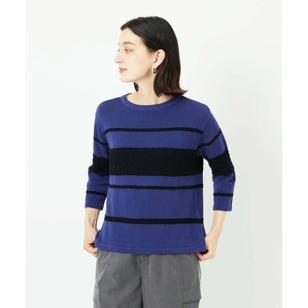 ジョルジュ・レッシュ（ES RECH）/スラブボーダー8分袖ニット