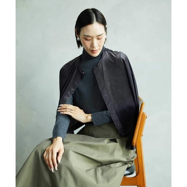 ミッシェルクラン（MICHEL ）/[小さいサイズ]シアーベロアクルーネックカーディガン