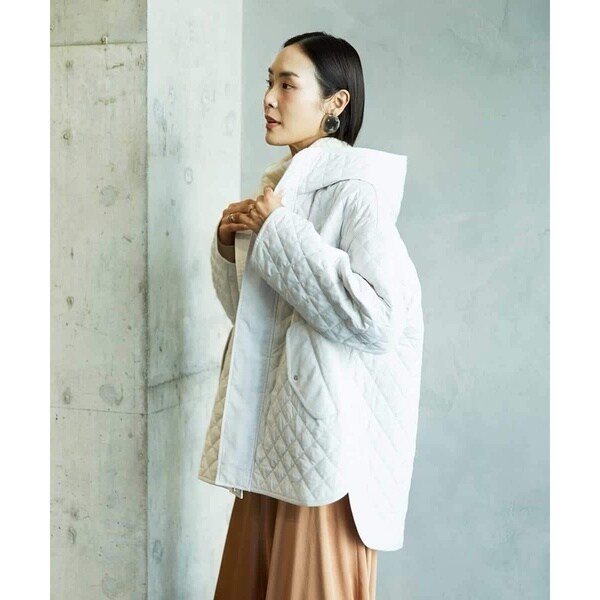 ミッシェルクラン（MICHEL KLEIN）/[小さいサイズ]オーバーサイズフードキルティングコート