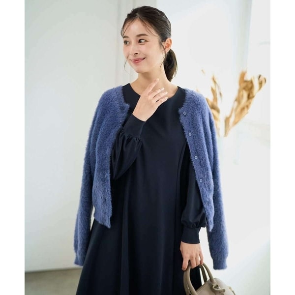 MK ミッシェルクラン（MK MICHEL  ）/【小さいサイズ】フェザーニットカーディガン/洗える