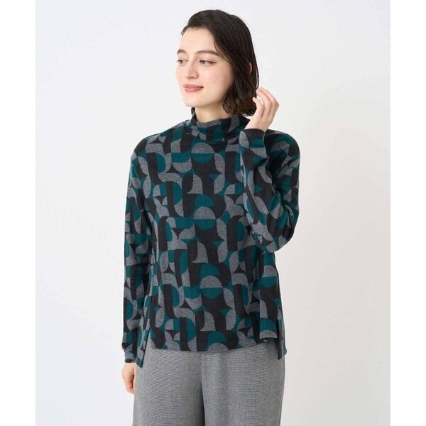 ジョルジュ・レッシュ（ES RECH）/[日本製]起毛ジャガードハイネックプルオーバー