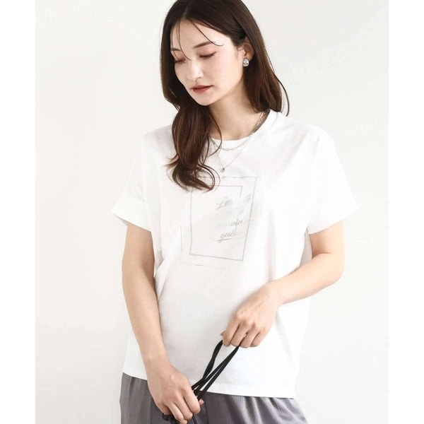 MK ミッシェルクラン（MK MICHEL  ）/【小さいサイズ】フレームロゴデザインTシャツ/UVカット/接触冷感/洗濯機で洗える