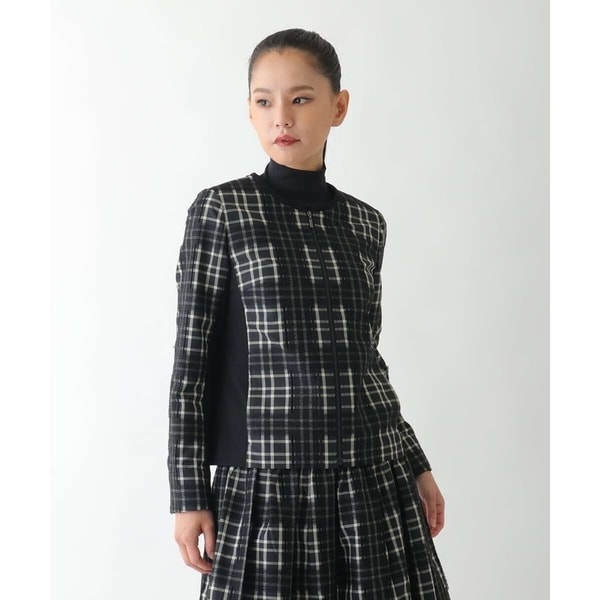 ヒロコビス（hirokobis）/【小さいサイズ】チェックジャカードジップアップジャケット