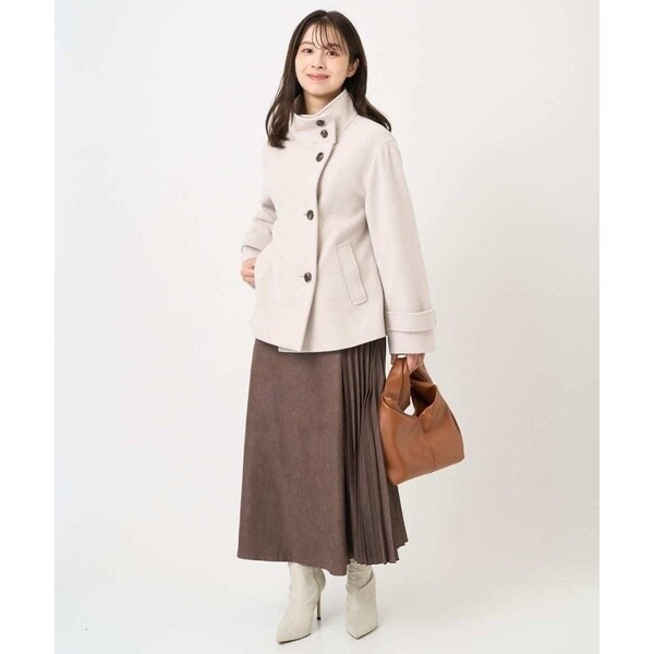 MK ミッシェルクラン（MK MICHEL KLEIN ）/【小さいサイズ】部分プリーツデザイン スウェードライクスカート/洗える_17