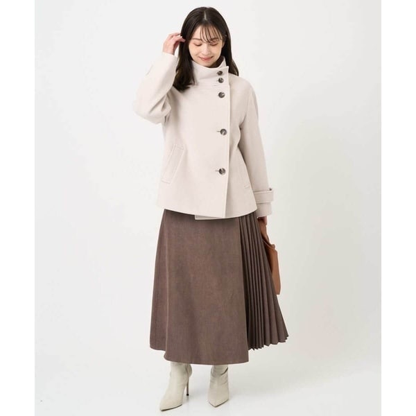MK ミッシェルクラン（MK MICHEL KLEIN ）/【小さいサイズ】部分プリーツデザイン スウェードライクスカート/洗える_18