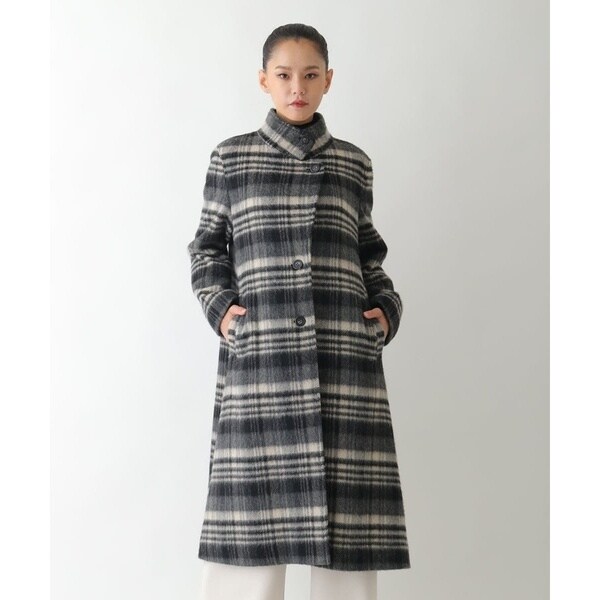 ヒロコビス（hirokobis）/【小さいサイズ】ウールシャギーチェック柄コート