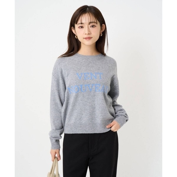 MK ミッシェルクラン（MK MICHEL  ）/【小さいサイズ】ロゴ入りウール混ニット/前後2way/洗える