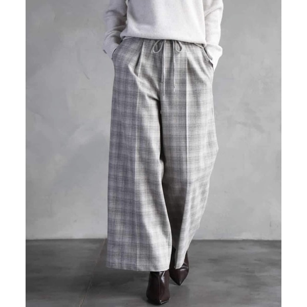 ミッシェルクラン（MICHEL ）/[小さいサイズ]2WAYストレッチチェックワイドパンツ