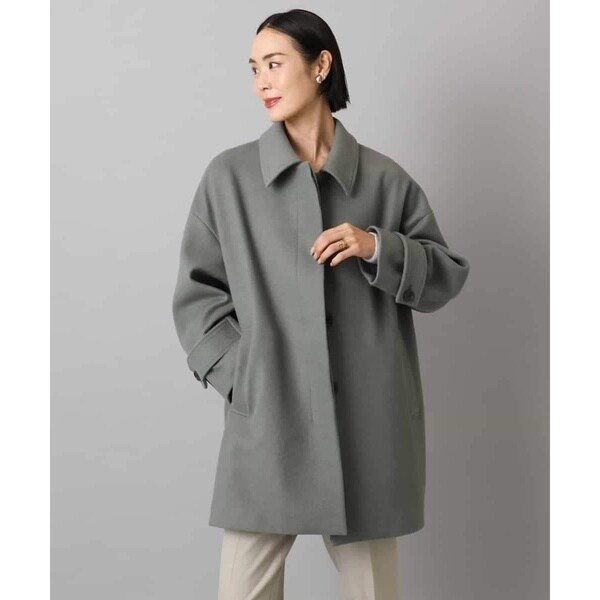 ミッシェルクラン（MICHEL ）/[小さいサイズ]スーパー100sウールステンカラーコート