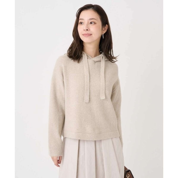 【NEW】MK ミッシェルクラン（MK MICHEL  ）/【小さいサイズ】クロップド丈ニットフーディー/洗える