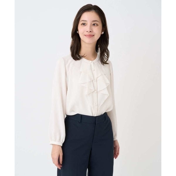 【NEW】MK ミッシェルクラン（MK MICHEL  ）/【小さいサイズ】ラッフルフリルブラウス/洗濯機で洗える