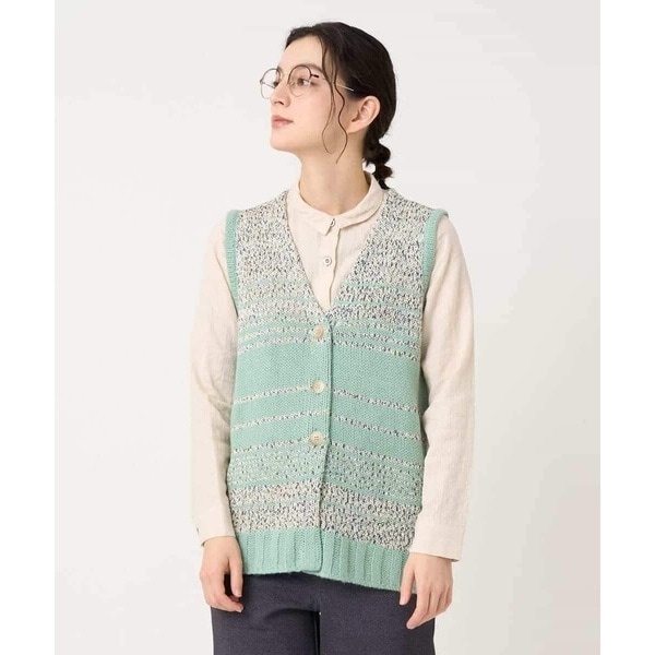 【NEW】ジャンニ・ロ・ジュディチェ（GIANNI LO GIUDICE）/カスリパネルボーダーニットベスト