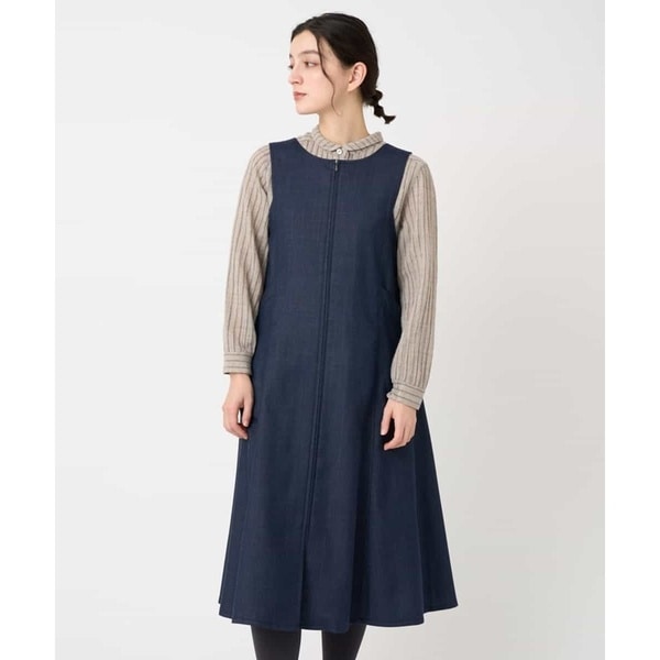 【NEW】ジャンニ・ロ・ジュディチェ（GIANNI LO GIUDICE）/ウール混デニム前後2WAYジャンパースカート