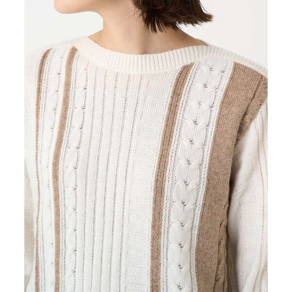 ジョルジュ・レッシュ（GEORGES RECH）/バイカラーストライプケーブルニット