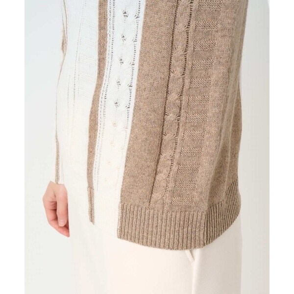 ジョルジュ・レッシュ（GEORGES RECH）/バイカラーストライプケーブルニット