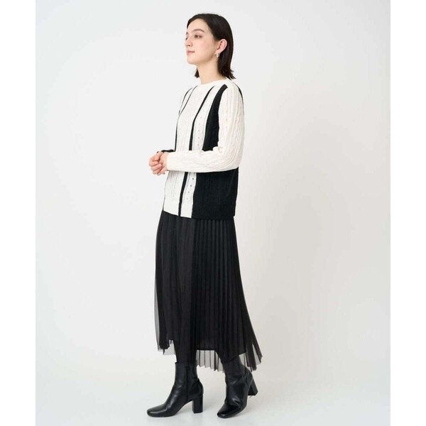 ジョルジュ・レッシュ（GEORGES RECH）/バイカラーストライプケーブルニット