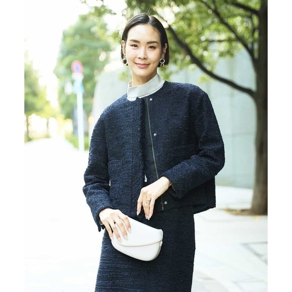 【NEW】ミッシェルクラン（MICHEL ）/[小さいサイズ]ファンシーツイードショートジャケット