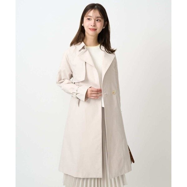 MK ミッシェルクラン（MK MICHEL KLEIN ）/【小さいサイズ】トレンチディティールロングコート/撥水/洗える_3