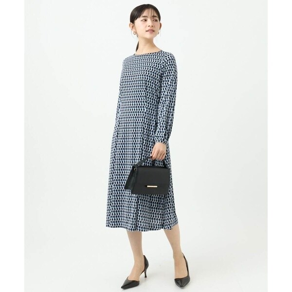 MK ミッシェルクラン（MK MICHEL KLEIN ）/【小さいサイズ】[イージーケア]幾何柄ジャージーワンピース/洗濯機で洗える 8,736円