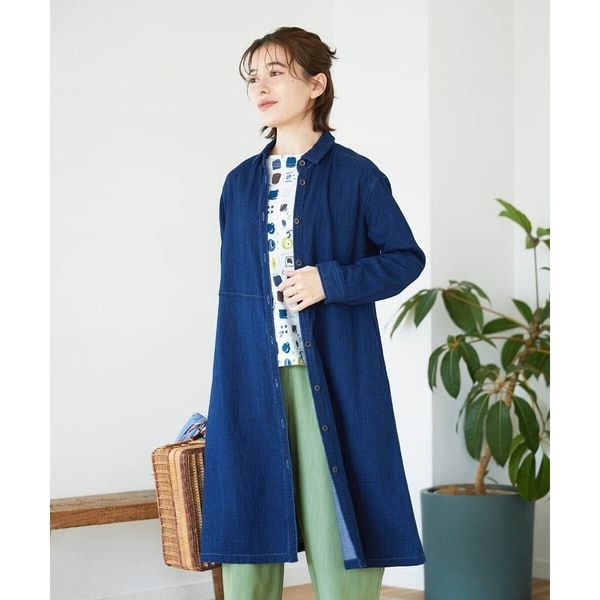 ジャンニ・ロ・ジュディチェ（GIANNI LO GIUDICE）/[セットアップ対応]二重織ガーゼデニム製品染めブラウス