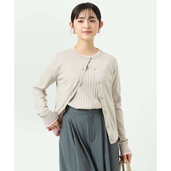 MK ミッシェルクラン（MK MICHEL KLEIN ）/【小さいサイズ】配色デザインカラーニットアンサンブル/洗える_3