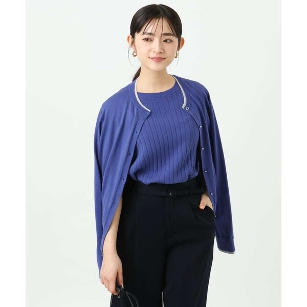MK ミッシェルクラン（MK MICHEL KLEIN ）/【小さいサイズ】配色デザインカラーニットアンサンブル/洗える_6