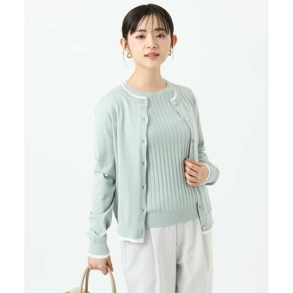 MK ミッシェルクラン（MK MICHEL KLEIN ）/【小さいサイズ】配色デザインカラーニットアンサンブル/洗える_9