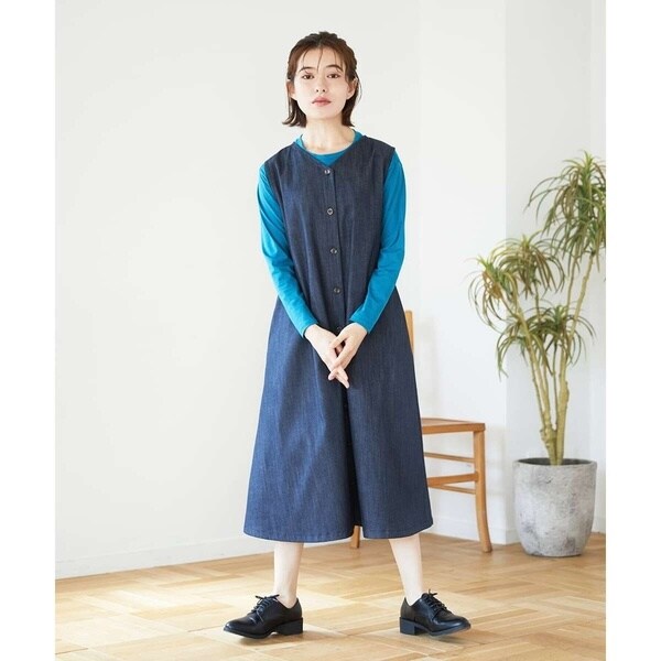 ジャンニ・ロ・ジュディチェ（GIANNI LO GIUDICE）/[セットアップ対応]デニムライクジャンパースカート_1
