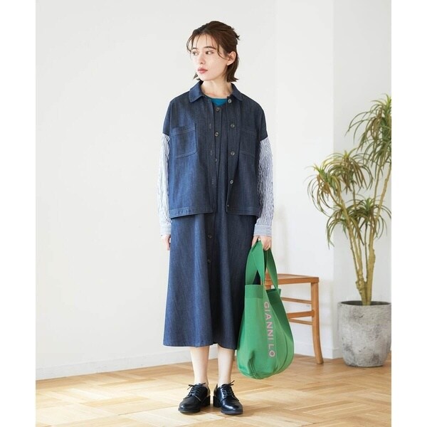 ジャンニ・ロ・ジュディチェ（GIANNI LO GIUDICE）/[セットアップ対応]デニムライクジャンパースカート_19