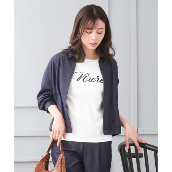 【NEW】MK ミッシェルクラン（MK MICHEL KLEIN ）/【小さいサイズ】[SANAGARAシリーズ]デニムライク 襟付きジップアップブルゾン/接触…