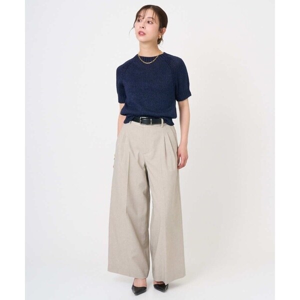 ミッシェルクラン（MICHEL KLEIN）/[小さいサイズ][セットアップ対応]ツイードライク　ワイドパンツ_7