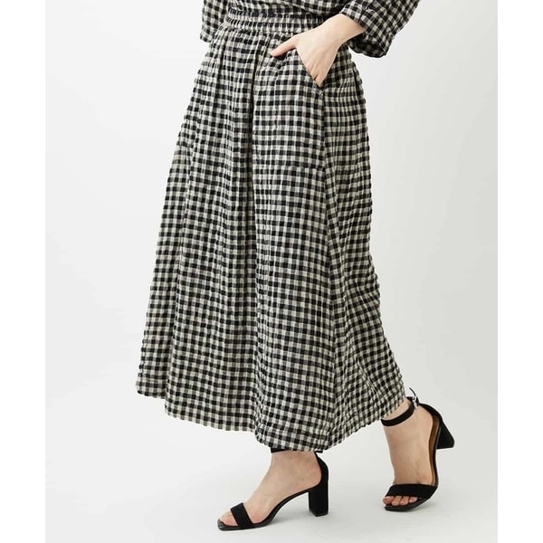 ジャンニ・ロ・ジュディチェ（GIANNI LO GIUDICE）/[セットアップ対応]リネンコットンギンガムチェックスカート
