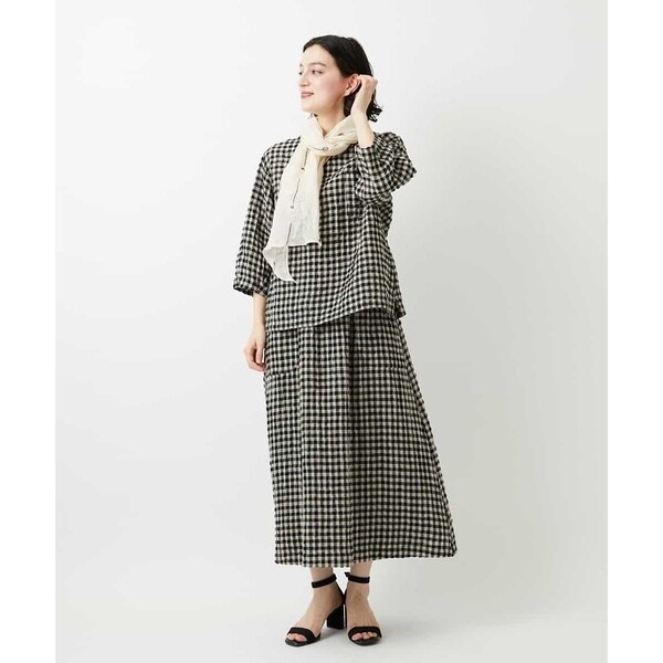ジャンニ・ロ・ジュディチェ（GIANNI LO GIUDICE）/[セットアップ対応]リネンコットンギンガムチェックスカート_2